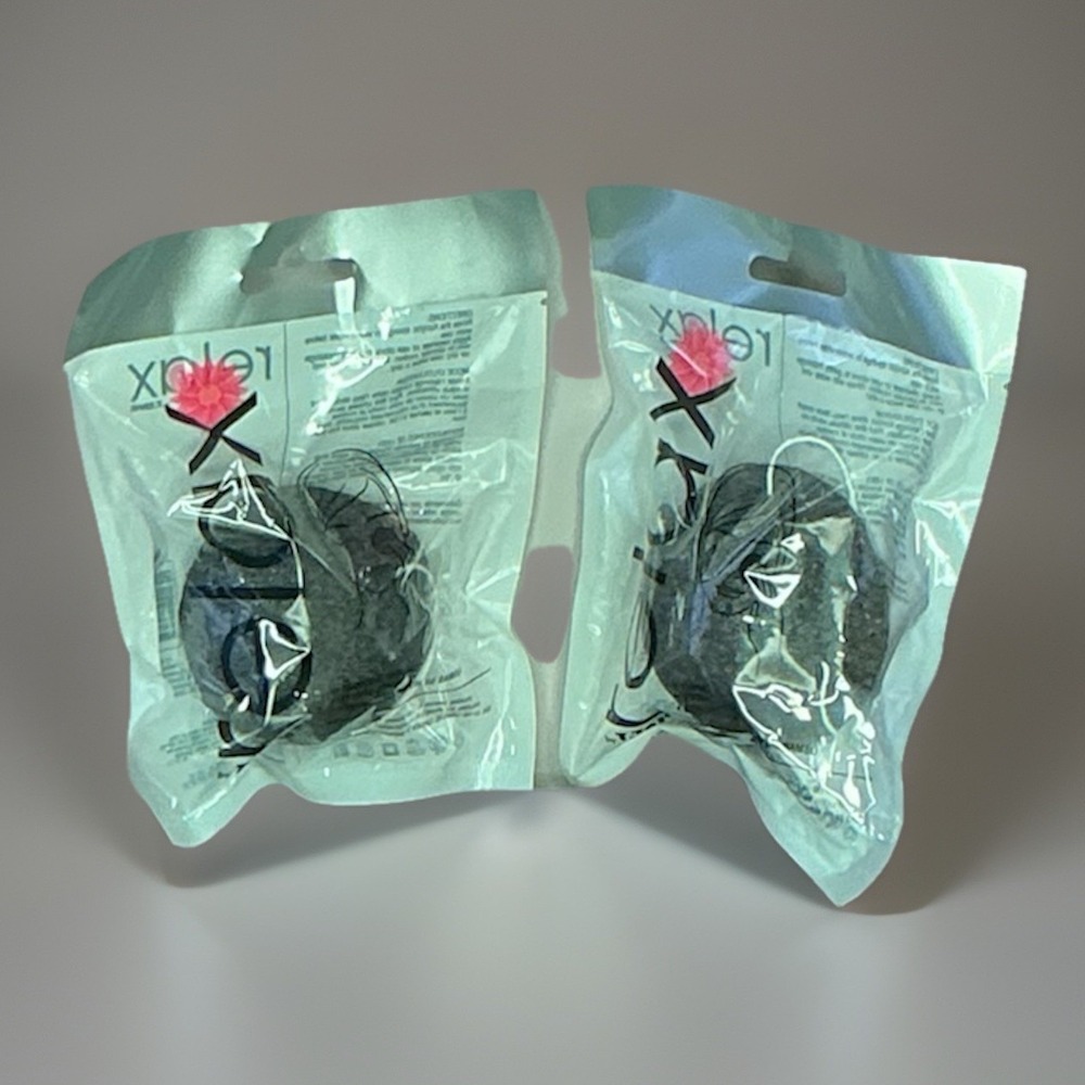 2 KONJAC SPONGE All Natural Facial Exfoliating‎ Activated Charcoal